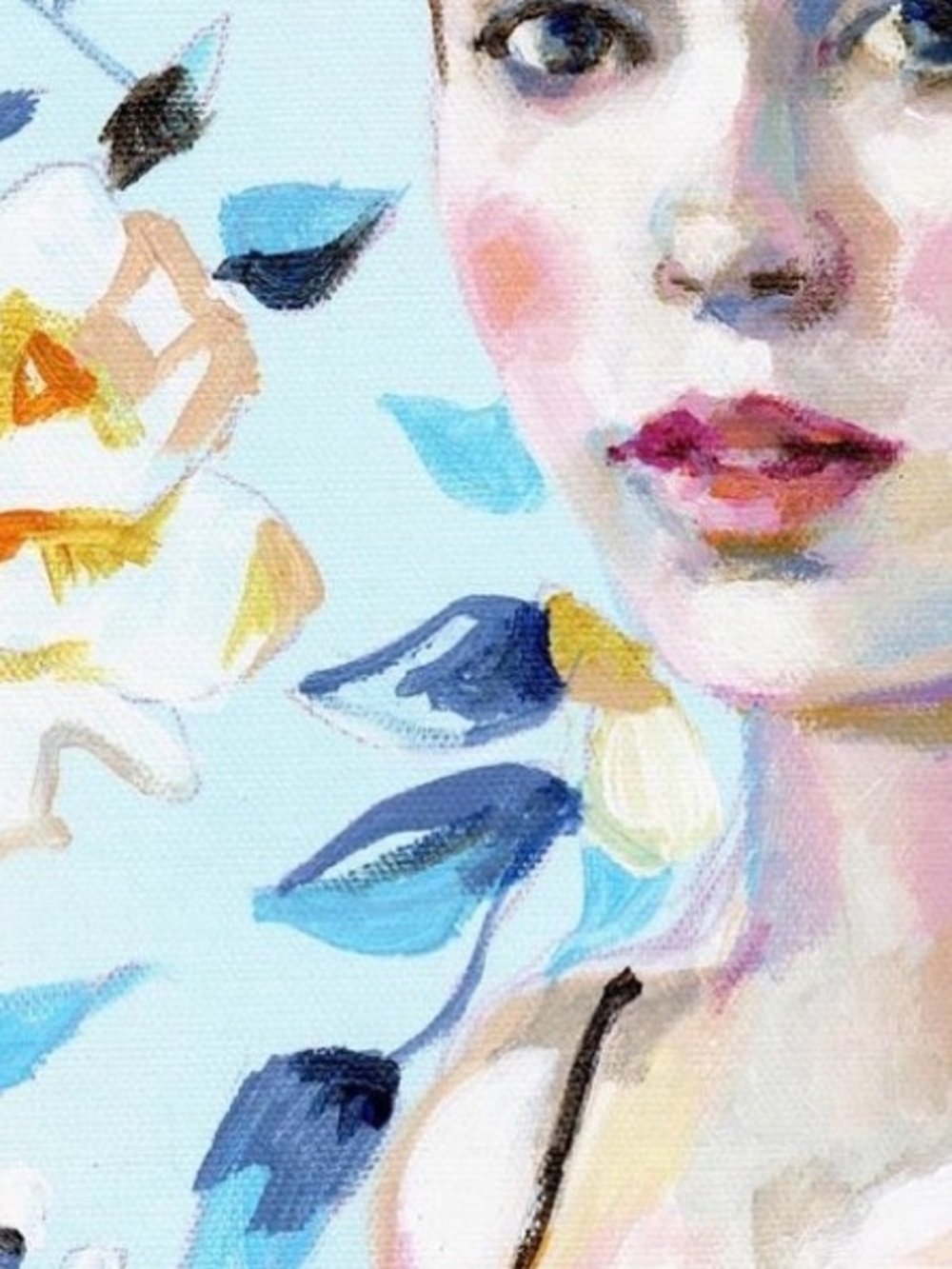 ORIGINAL PAINTING - “Shoshanna” - Tali Yalonetzki - Acrylic on Canvas Portrait - Picture 4 of 4